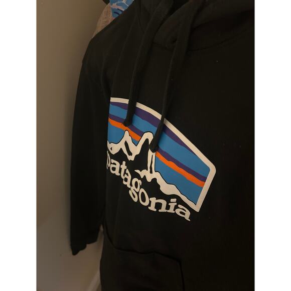 Patagonia Uprisal Hoody Black Mens Medium Recycled Cotton Logo Hoodie - Picture 5 of 11